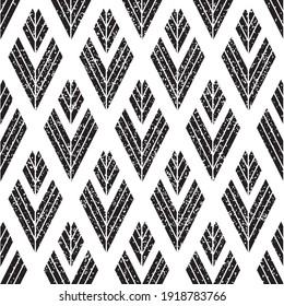Seamless pattern with grunge oblique black segments