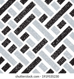 Seamless pattern with grunge oblique black and silver gray segments