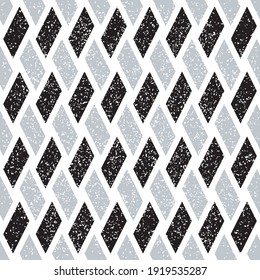 Seamless pattern with grunge oblique black and silver gray segments
