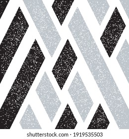 Seamless pattern with grunge oblique black and silver gray segments