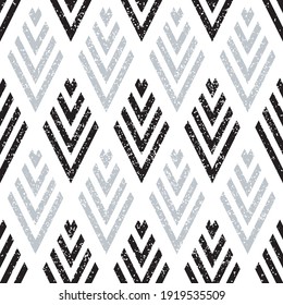 Seamless pattern with grunge oblique black and silver gray segments