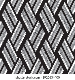 Seamless pattern with grunge oblique black bands