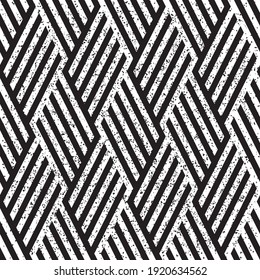 Seamless pattern with grunge oblique black bands