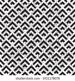 Seamless pattern with grunge oblique black segments