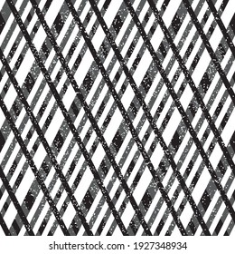 Seamless pattern with grunge oblique black bands