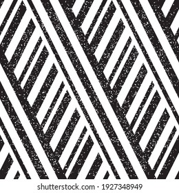 Seamless pattern with grunge oblique black bands