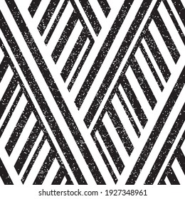 Seamless pattern with grunge oblique black bands