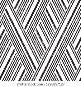 Seamless pattern with grunge oblique black segments