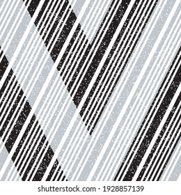 Seamless pattern with grunge oblique black and silver gray segments