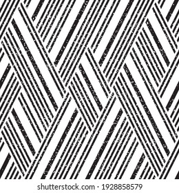 Seamless pattern with grunge oblique black segments