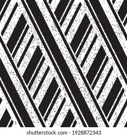 Seamless pattern with grunge oblique black segments