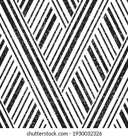 Seamless pattern with grunge oblique black segments
