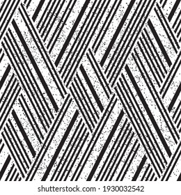 Seamless pattern with grunge oblique black segments