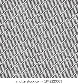 Seamless pattern with grunge oblique black segments