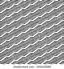 Seamless pattern with grunge oblique black segments