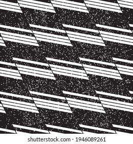 Seamless pattern with grunge oblique black segments