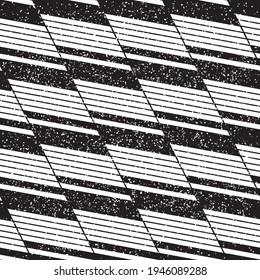 Seamless pattern with grunge oblique black segments