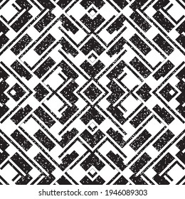 Seamless pattern with grunge oblique black bands
