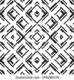 Seamless pattern with grunge oblique black bands