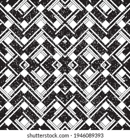 Seamless pattern with grunge oblique black bands