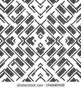 Seamless pattern with grunge oblique black bands