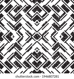 Seamless pattern with grunge oblique black bands