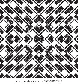 Seamless pattern with grunge oblique black bands