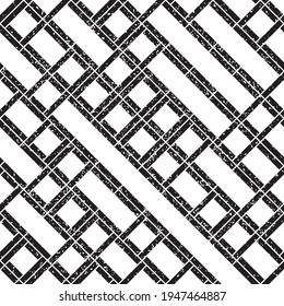 Seamless pattern with grunge oblique black segments