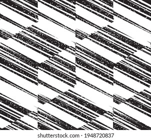 Seamless pattern with grunge oblique black bands(cube)