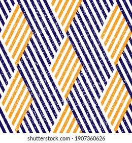 Seamless pattern with grunge oblique colored segments
