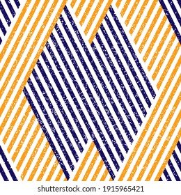 Seamless pattern with grunge oblique colored segments