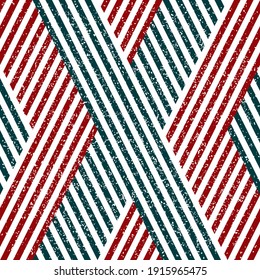 Seamless pattern with grunge oblique colored segments
