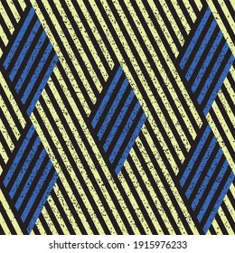 Seamless pattern with grunge oblique colored segments