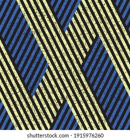 Seamless pattern with grunge oblique colored segments