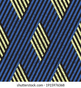Seamless pattern with grunge oblique colored segments
