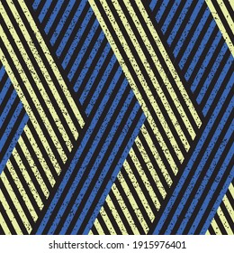 Seamless pattern with grunge oblique colored segments