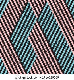Seamless pattern with grunge oblique colored segments