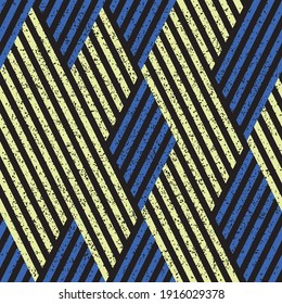 Seamless pattern with grunge oblique colored segments