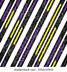 Seamless pattern with grunge oblique colored segments