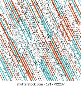 Seamless pattern with grunge oblique colored segments