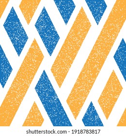 Seamless pattern with grunge oblique colored segments