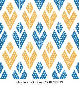 Seamless pattern with grunge oblique colored segments