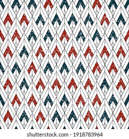 Seamless pattern with grunge oblique colored segments