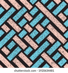 Seamless pattern with grunge oblique colored segments