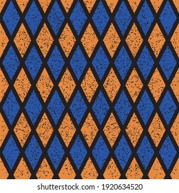 Seamless pattern with grunge oblique colored segments