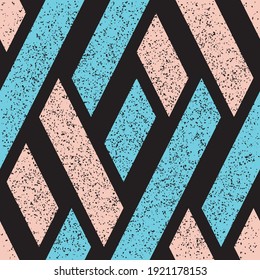 Seamless pattern with grunge oblique colored segments
