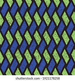 Seamless pattern with grunge oblique colored segments
