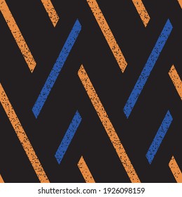 Seamless pattern with grunge oblique colored segments
