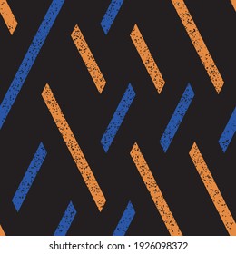 Seamless pattern with grunge oblique colored segments
