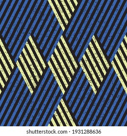 Seamless pattern with grunge oblique colored segments